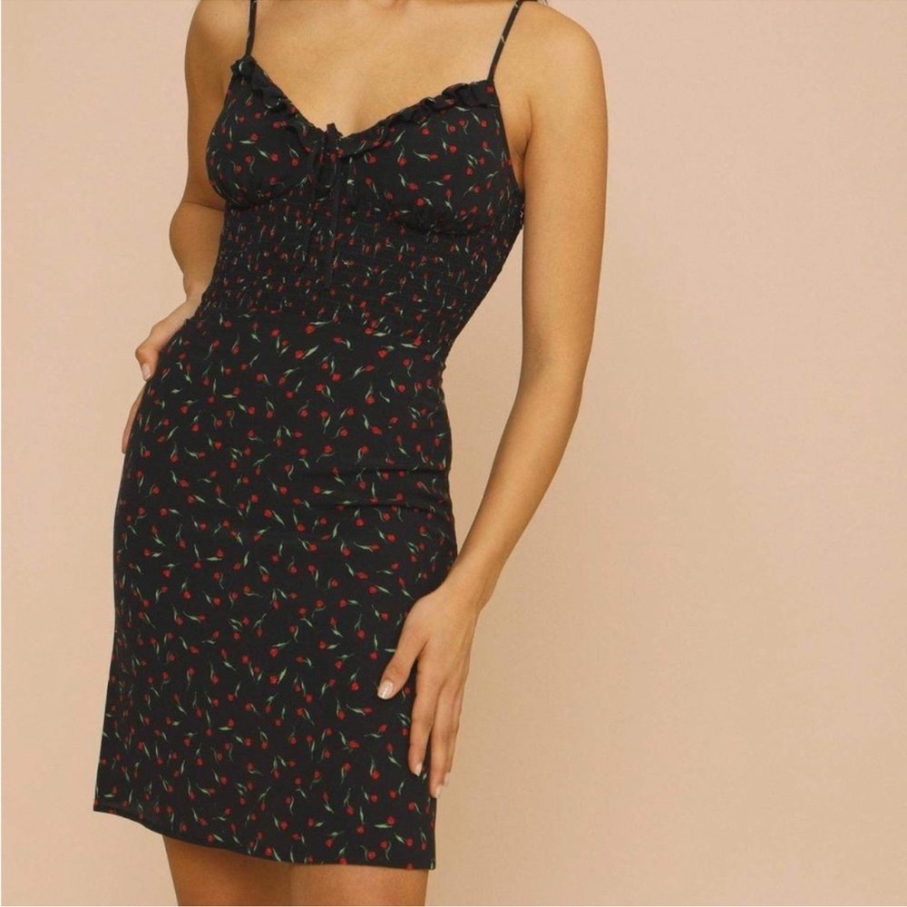 Rouje Paris Andria Mini Dress in Tulipe Noire - Size 6